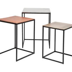 Tische-KARE Design Beistelltisch Loft Square Vintage (3/Set) 41X41Cm