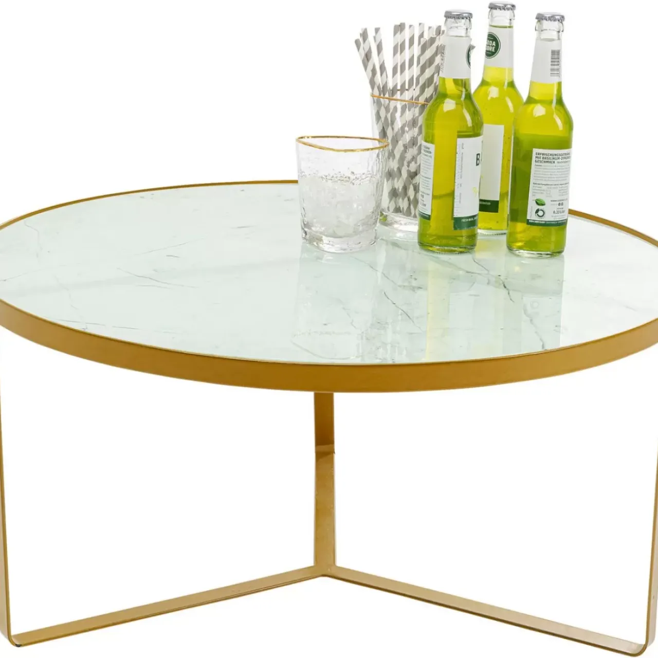 Tische-KARE Design Beistelltisch Marble Gold O55