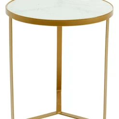 Tische-KARE Design Beistelltisch Marble Gold O45