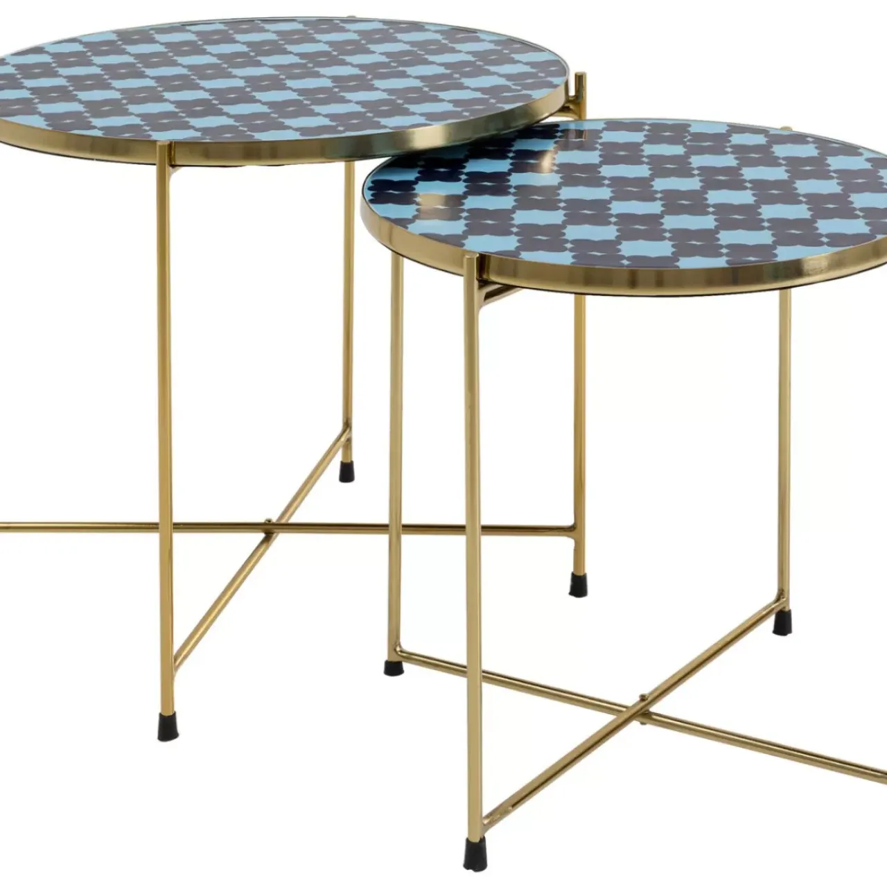 Tische-KARE Design Beistelltisch Priya Blau (2/Set)