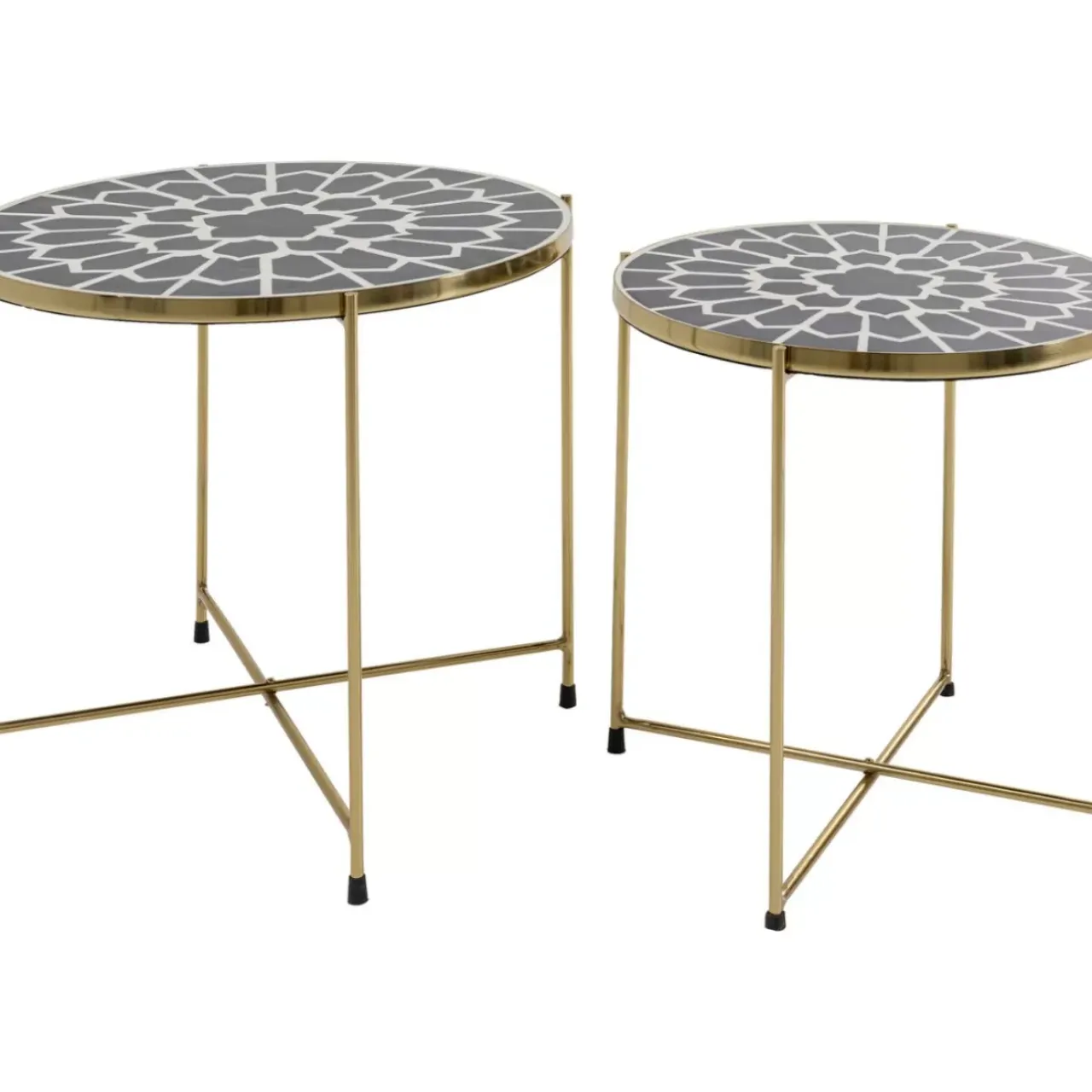 Tische-KARE Design Beistelltisch Priya Schwarz (2/Set)