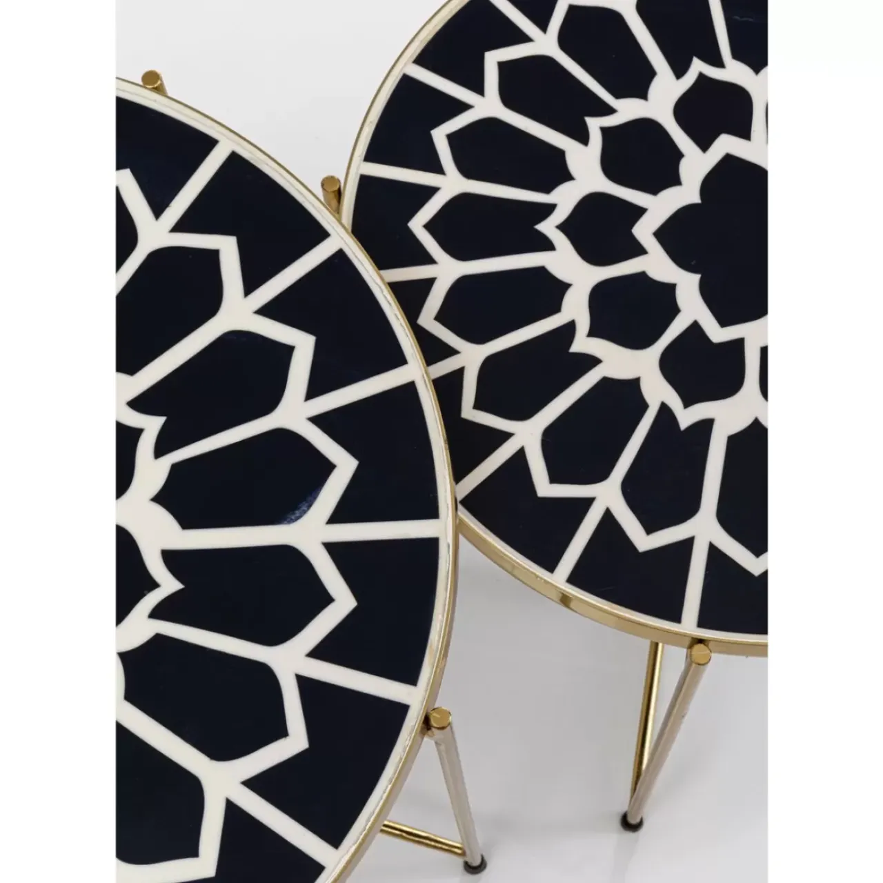 Tische-KARE Design Beistelltisch Priya Schwarz (2/Set)