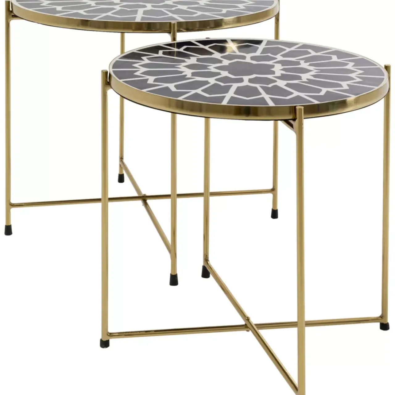 Tische-KARE Design Beistelltisch Priya Schwarz (2/Set)