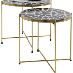 Tische-KARE Design Beistelltisch Priya Schwarz (2/Set)