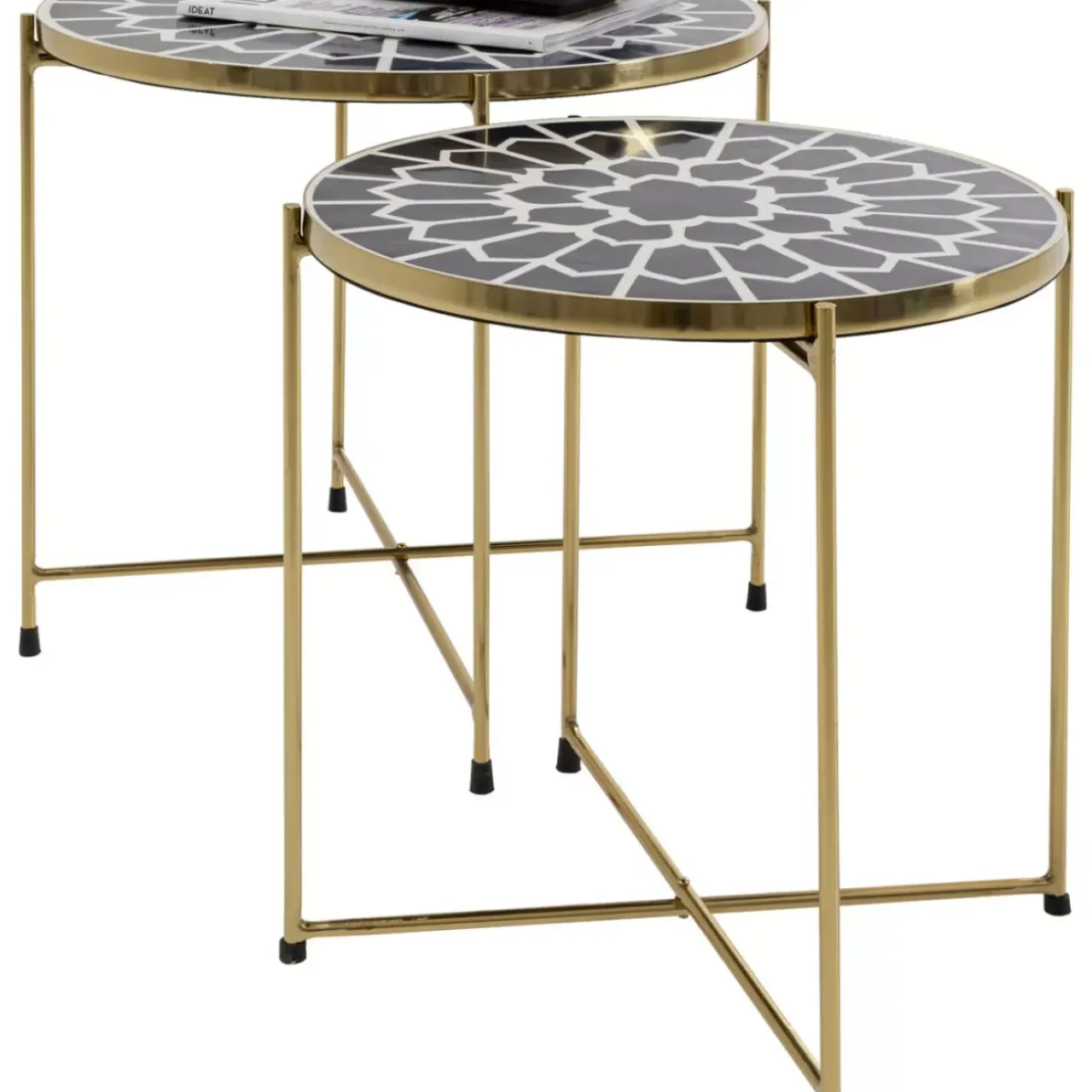 Tische-KARE Design Beistelltisch Priya Schwarz (2/Set)