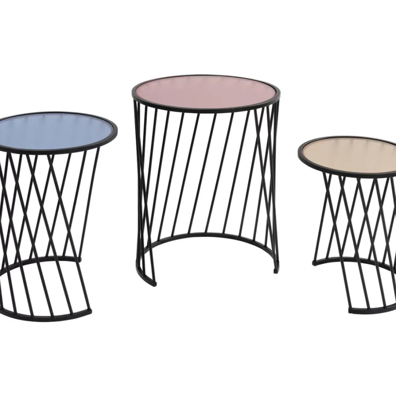 Tische-KARE Design Beistelltisch Rainbow (3/Set)