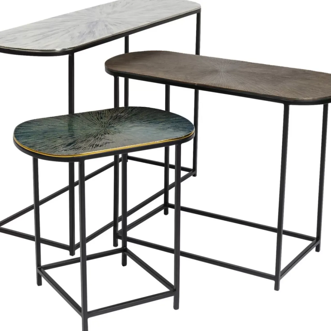 Tische-KARE Design Beistelltisch Ray Oval (3/Set)