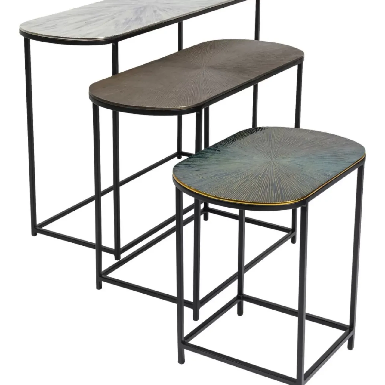 Tische-KARE Design Beistelltisch Ray Oval (3/Set)