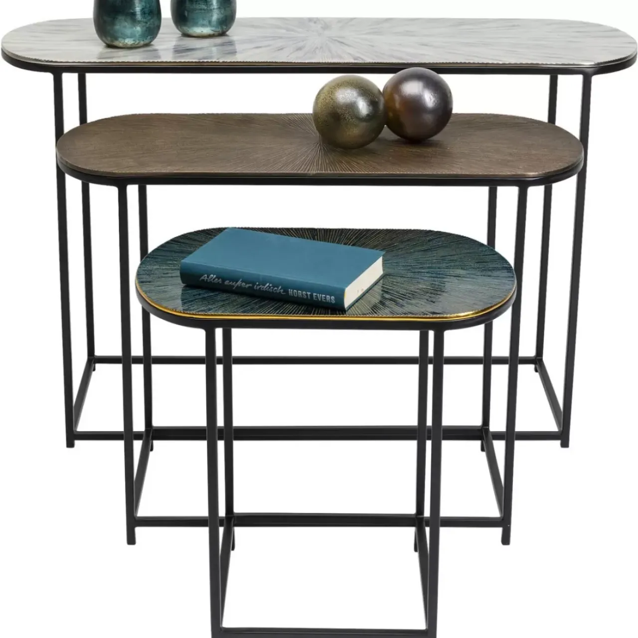 Tische-KARE Design Beistelltisch Ray Oval (3/Set)