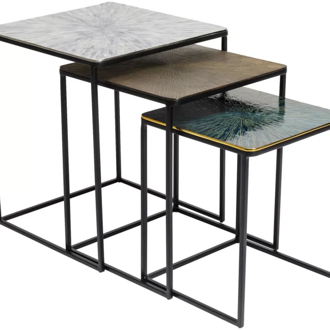 Tische-KARE Design Beistelltisch Ray Square (3/Set)