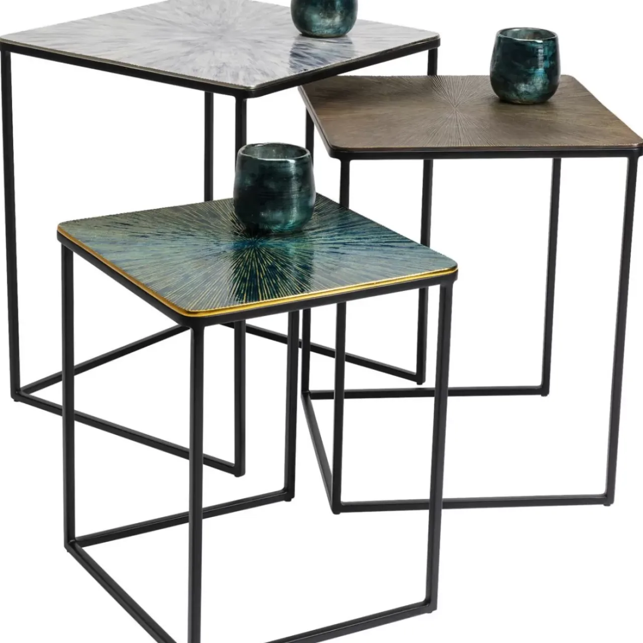 Tische-KARE Design Beistelltisch Ray Square (3/Set)