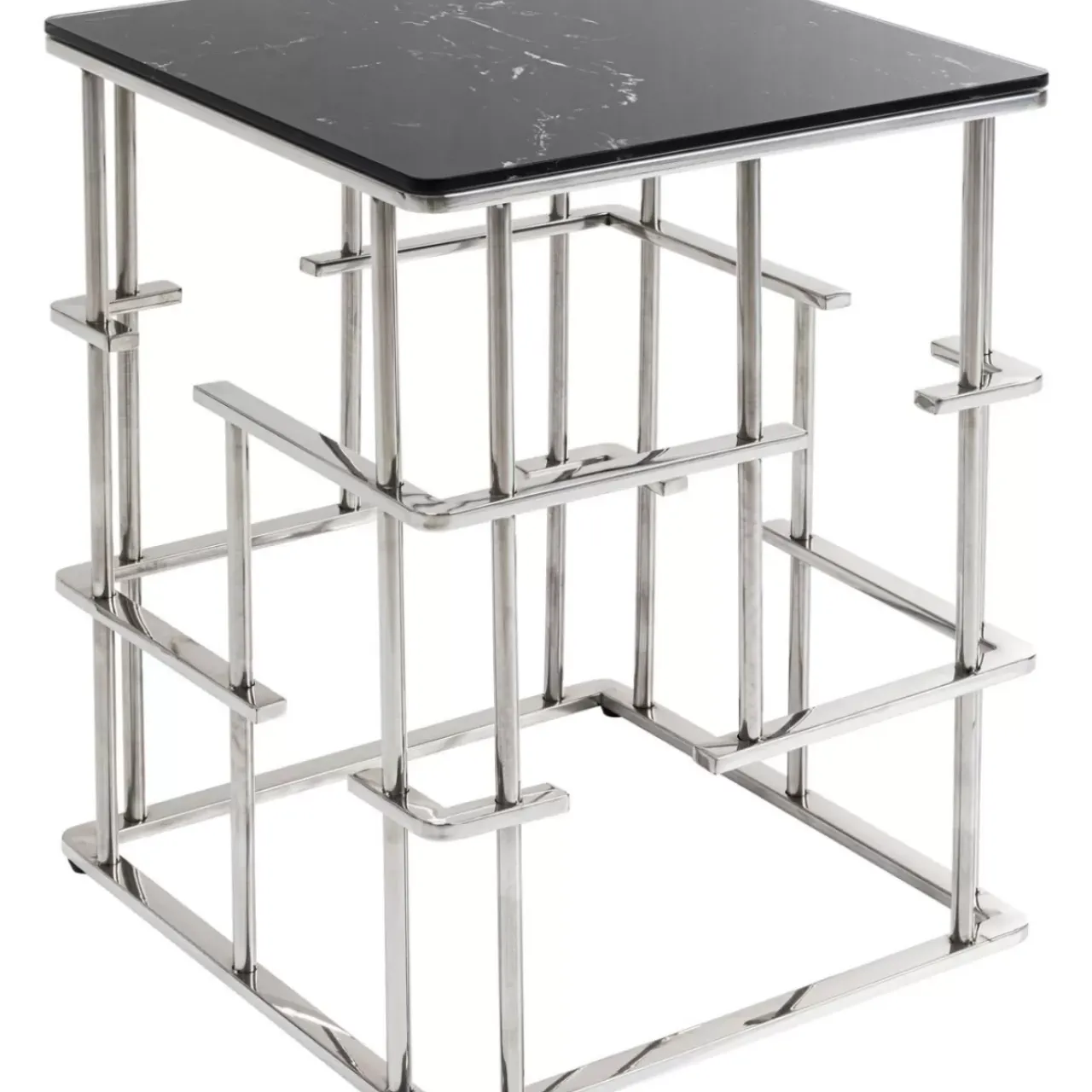 Tische-KARE Design Beistelltisch Rome Silber 40X40Cm
