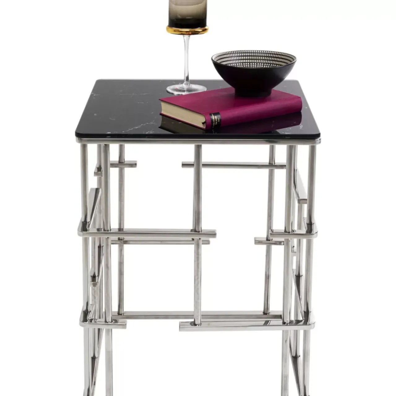 Tische-KARE Design Beistelltisch Rome Silber 40X40Cm