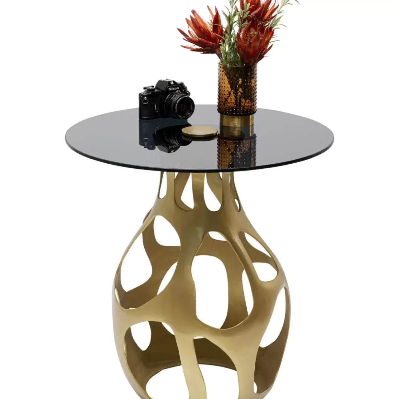 Tische-KARE Design Beistelltisch Volcano Gold O60Cm