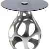 Tische-KARE Design Beistelltisch Volcano Silber O60Cm