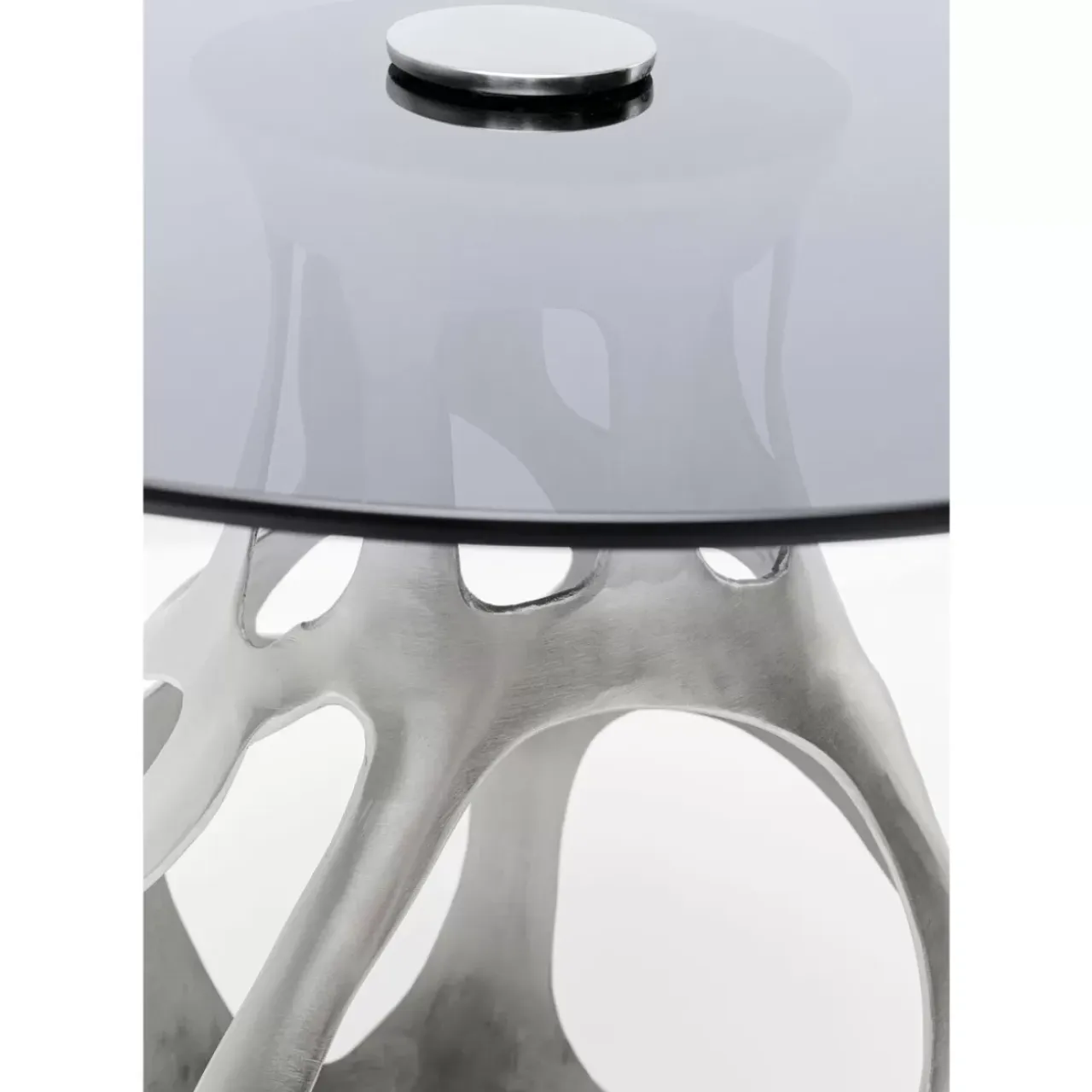 Tische-KARE Design Beistelltisch Volcano Silber O60Cm