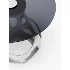 Tische-KARE Design Beistelltisch Volcano Silber O60Cm