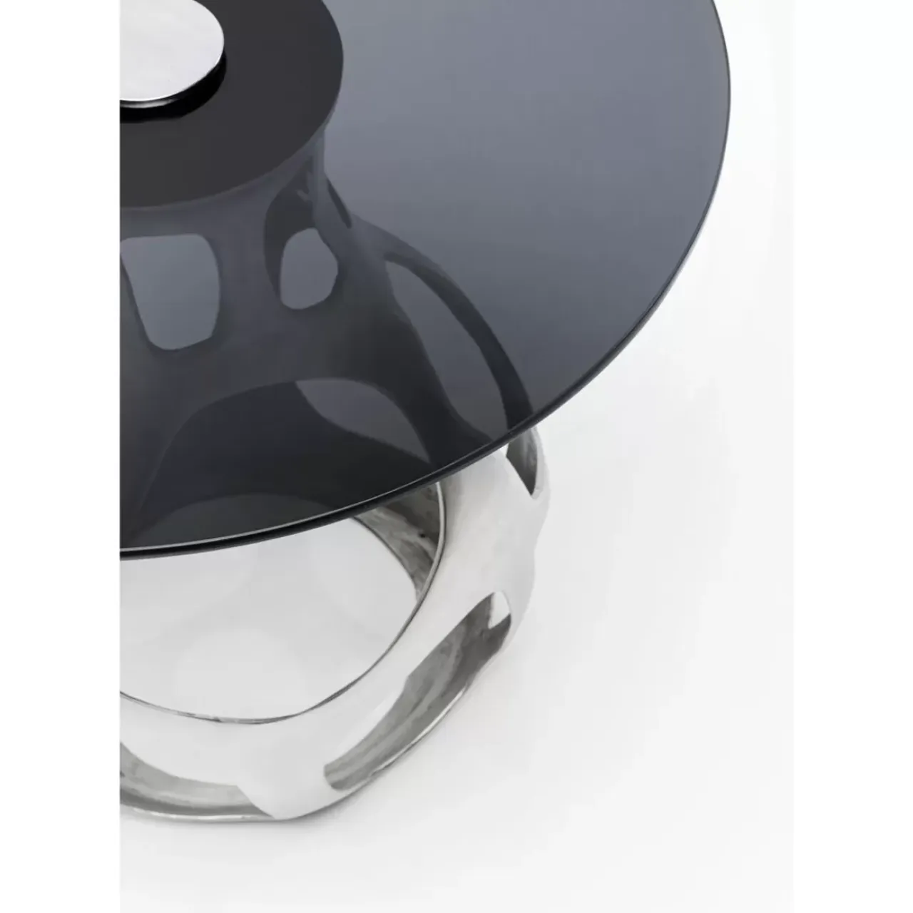 Tische-KARE Design Beistelltisch Volcano Silber O60Cm