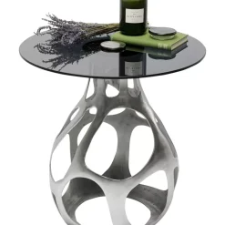 Tische-KARE Design Beistelltisch Volcano Silber O60Cm