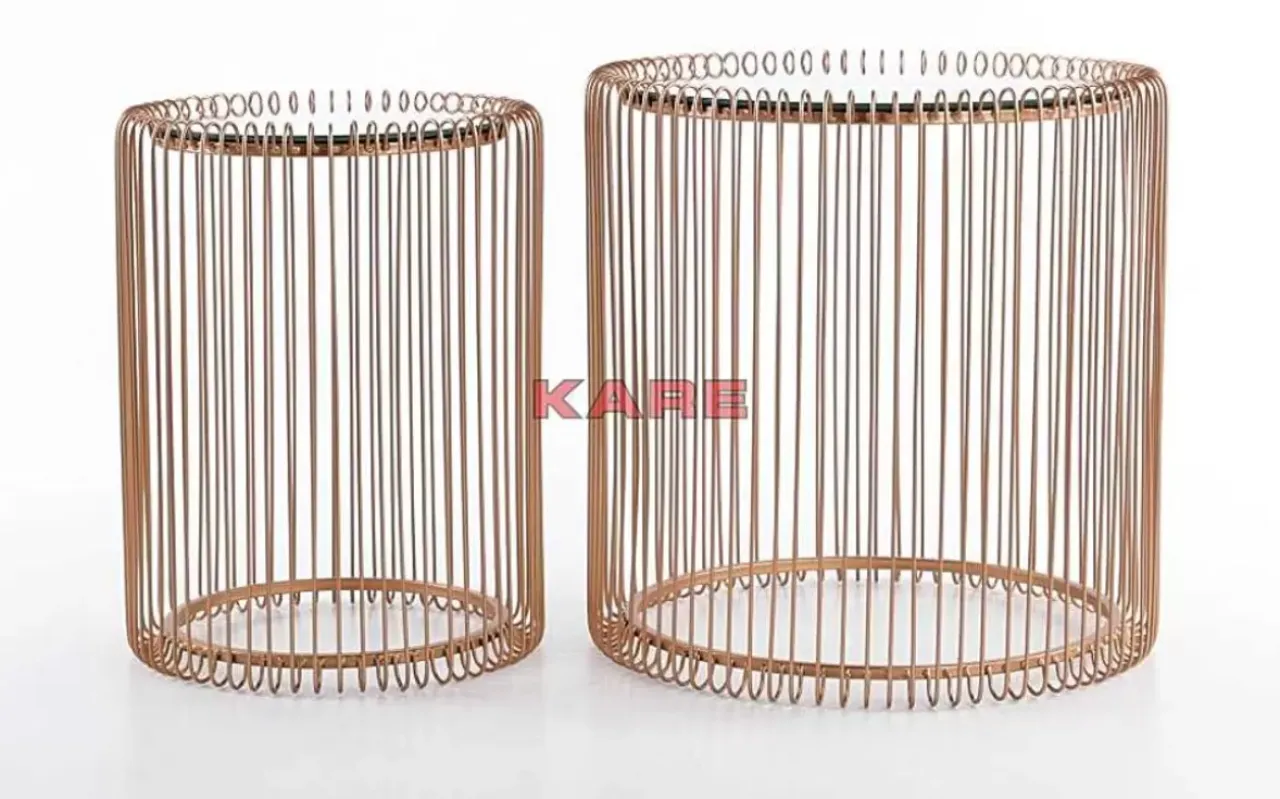Tische-KARE Design Beistelltisch Wire Copper (2/Set) O44Cm