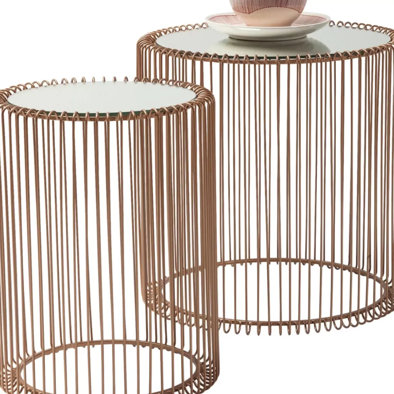 Tische-KARE Design Beistelltisch Wire Copper (2/Set) O44Cm