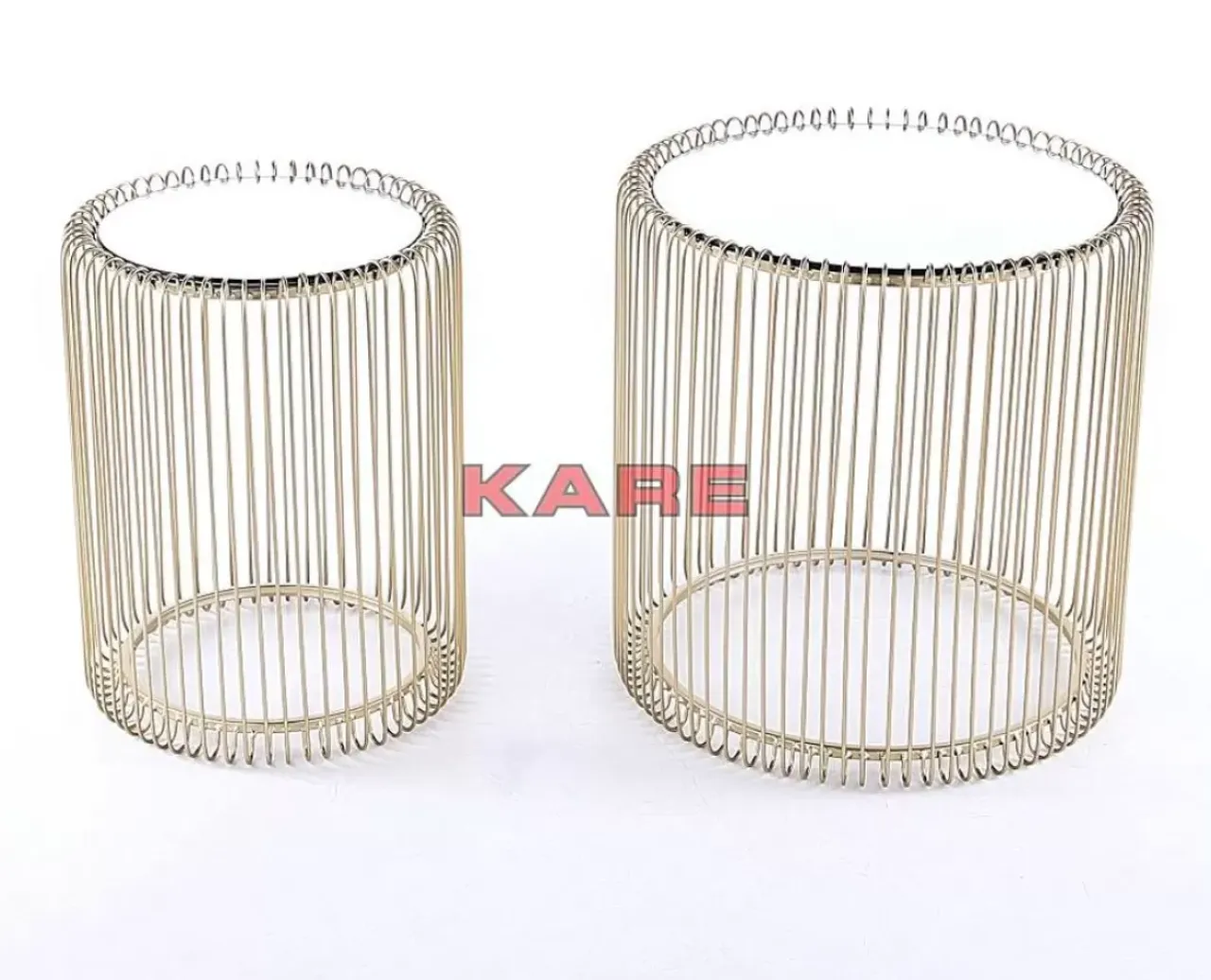 Tische-KARE Design Beistelltisch Wire Messing (2/Set) O44Cm