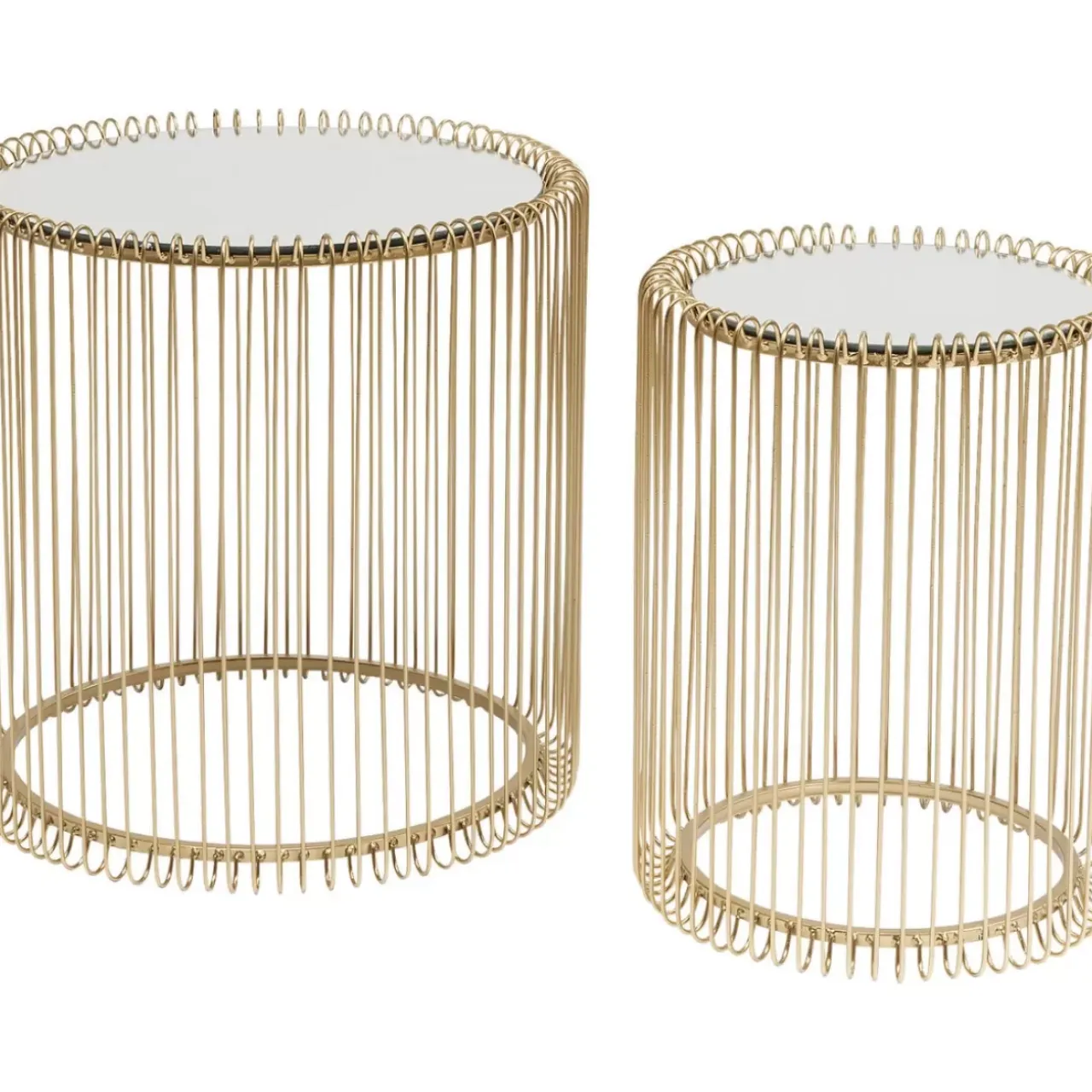 Tische-KARE Design Beistelltisch Wire Messing (2/Set) O44Cm