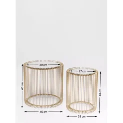 Tische-KARE Design Beistelltisch Wire Messing (2/Set) O44Cm