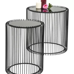 Tische-KARE Design Beistelltisch Wire Schwarz (2/Set) O44Cm