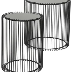 Tische-KARE Design Beistelltisch Wire Schwarz (2/Set) O44Cm