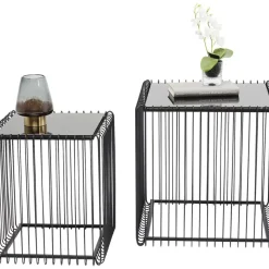 Tische-KARE Design Beistelltisch Wire Square Schwarz (2/Set) 45X45Cm