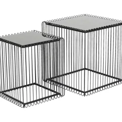 Tische-KARE Design Beistelltisch Wire Square Schwarz (2/Set) 45X45Cm