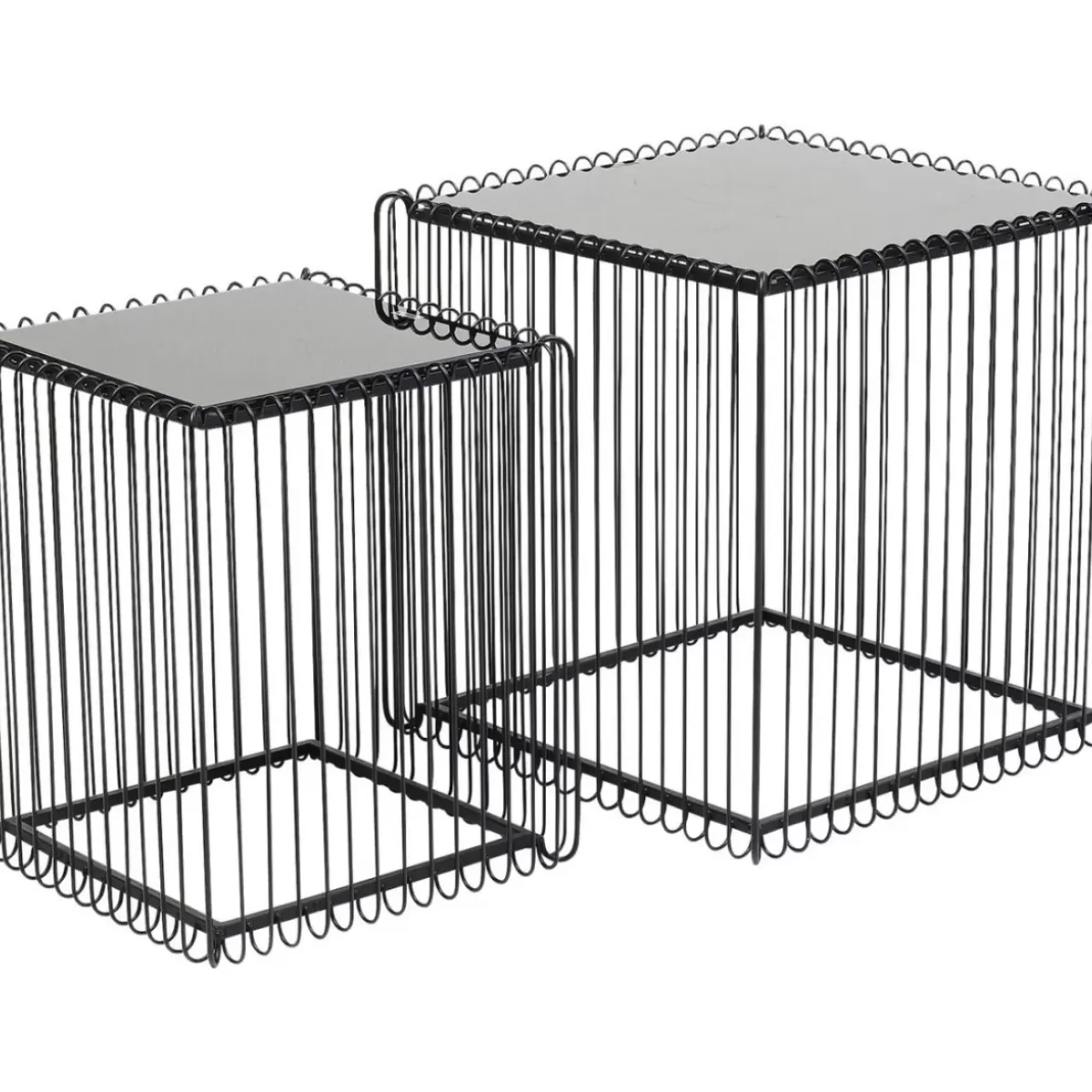 Tische-KARE Design Beistelltisch Wire Square Schwarz (2/Set) 45X45Cm