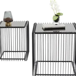 Tische-KARE Design Beistelltisch Wire Square Schwarz (2/Set) 45X45Cm