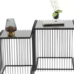 Tische-KARE Design Beistelltisch Wire Square Schwarz (2/Set) 45X45Cm