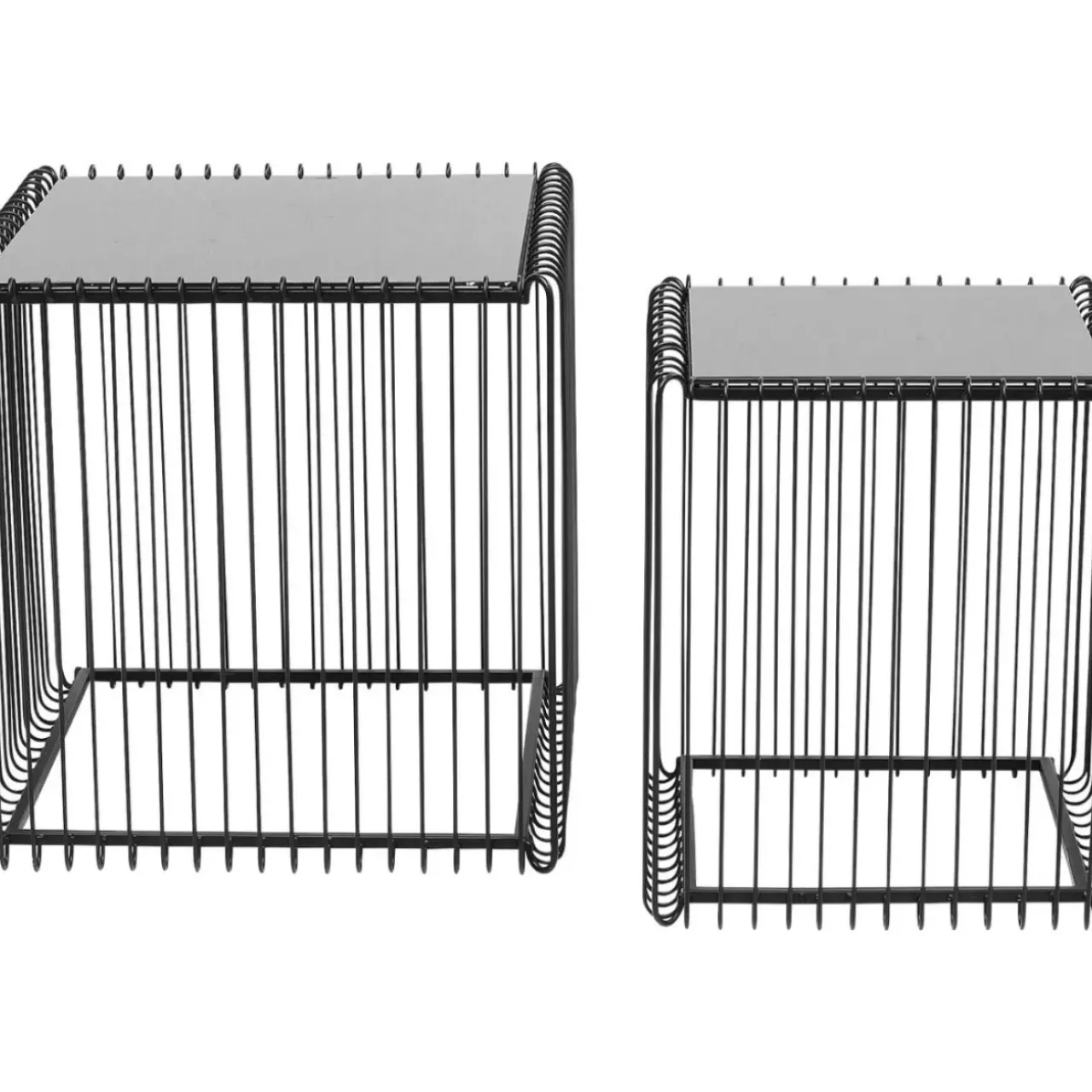 Tische-KARE Design Beistelltisch Wire Square Schwarz (2/Set) 45X45Cm