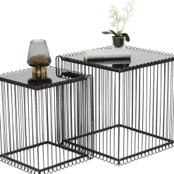 Tische-KARE Design Beistelltisch Wire Square Schwarz (2/Set) 45X45Cm