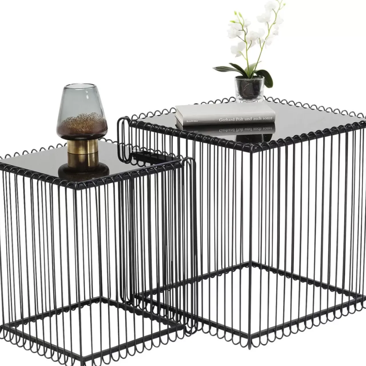 Tische-KARE Design Beistelltisch Wire Square Schwarz (2/Set) 45X45Cm