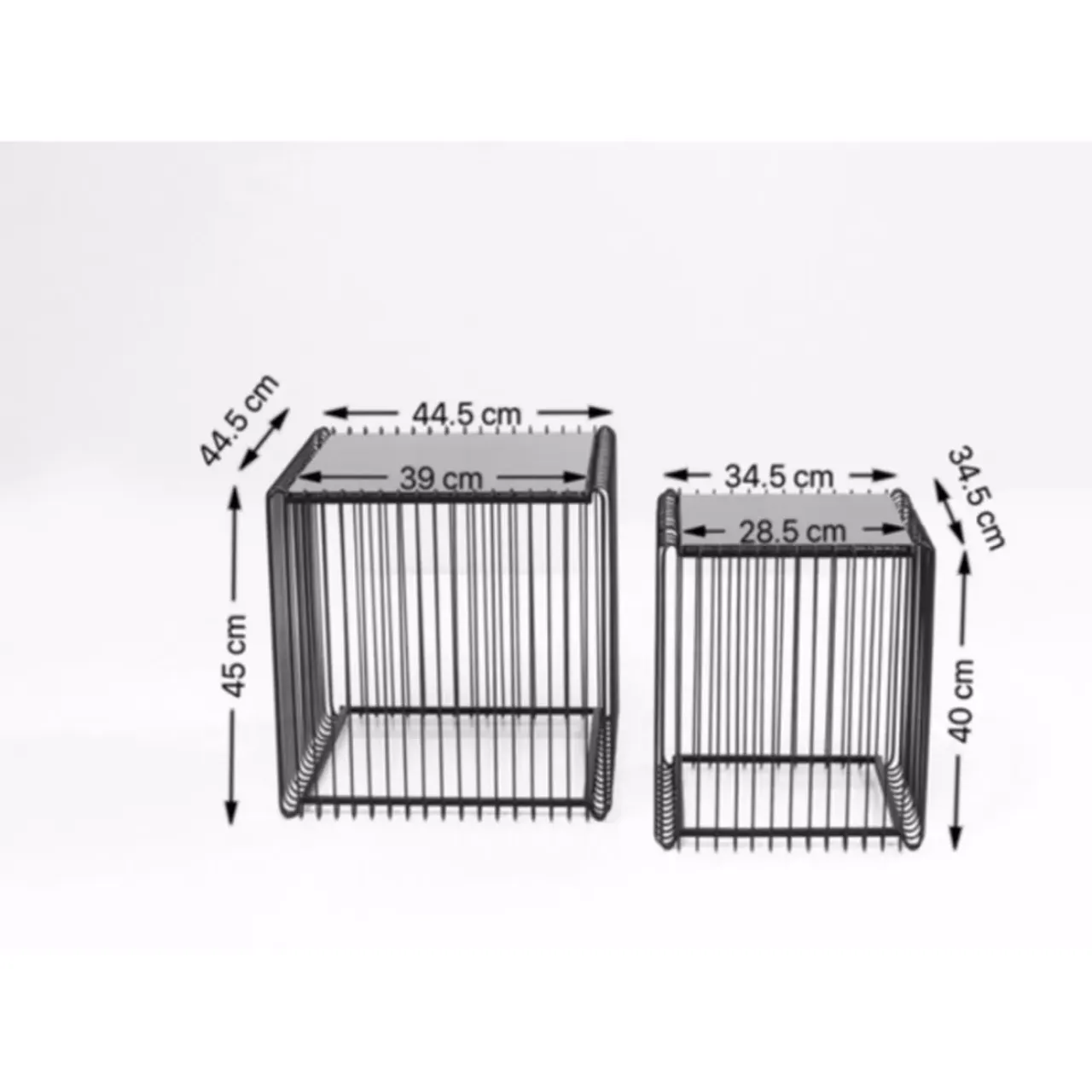 Tische-KARE Design Beistelltisch Wire Square Schwarz (2/Set) 45X45Cm