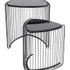 Tische-KARE Design Beistelltisch Wire Triangle Schwarz (2/Set)