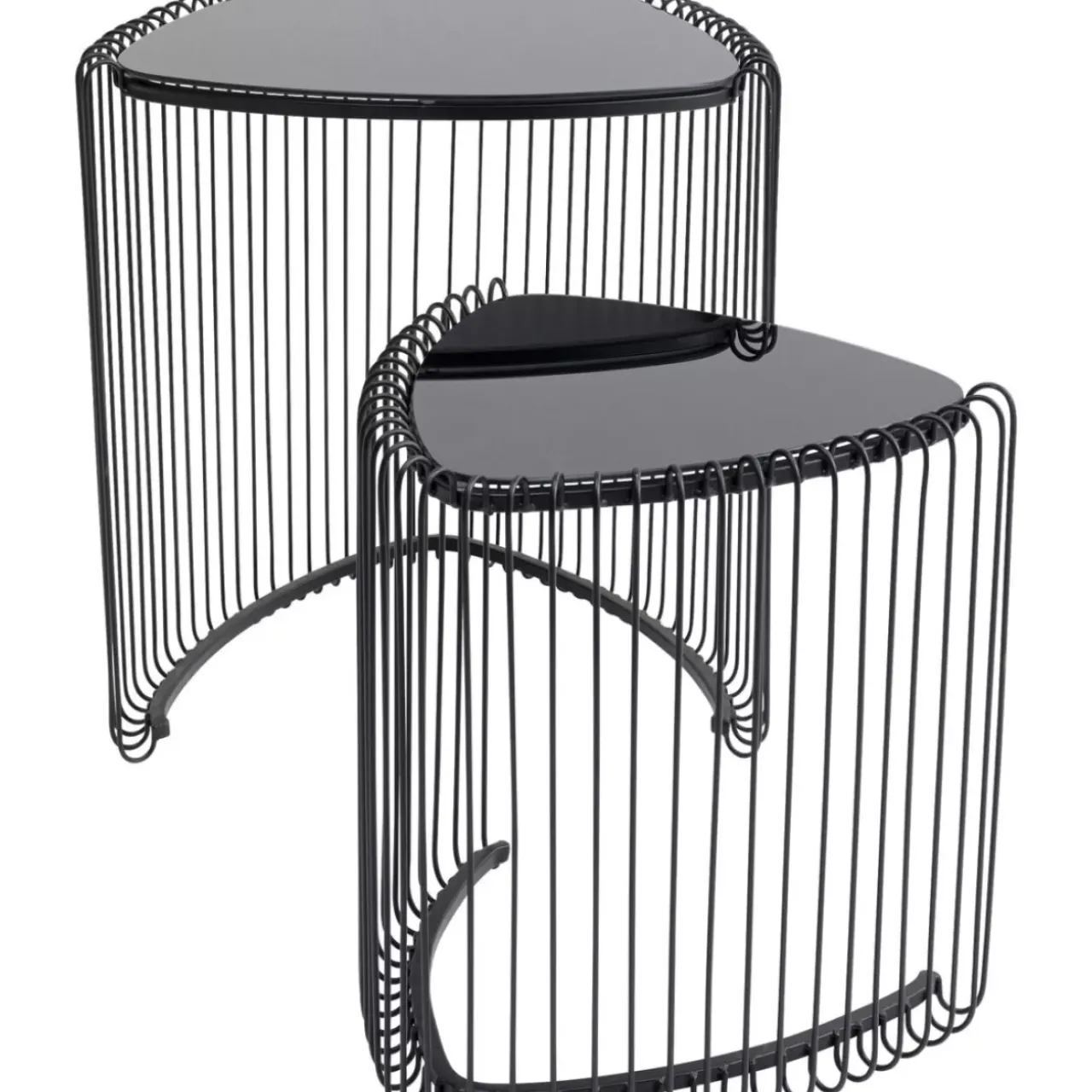 Tische-KARE Design Beistelltisch Wire Triangle Schwarz (2/Set)