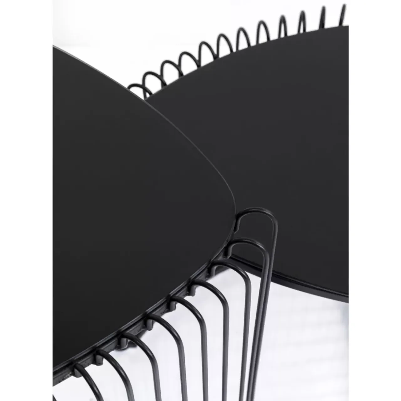 Tische-KARE Design Beistelltisch Wire Triangle Schwarz (2/Set)