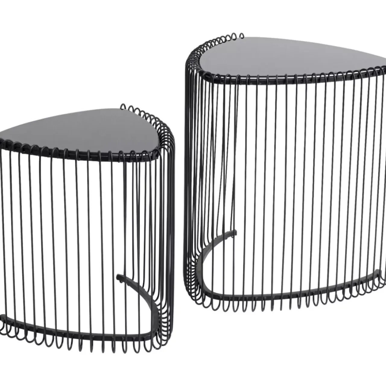 Tische-KARE Design Beistelltisch Wire Triangle Schwarz (2/Set)