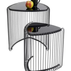 Tische-KARE Design Beistelltisch Wire Triangle Schwarz (2/Set)