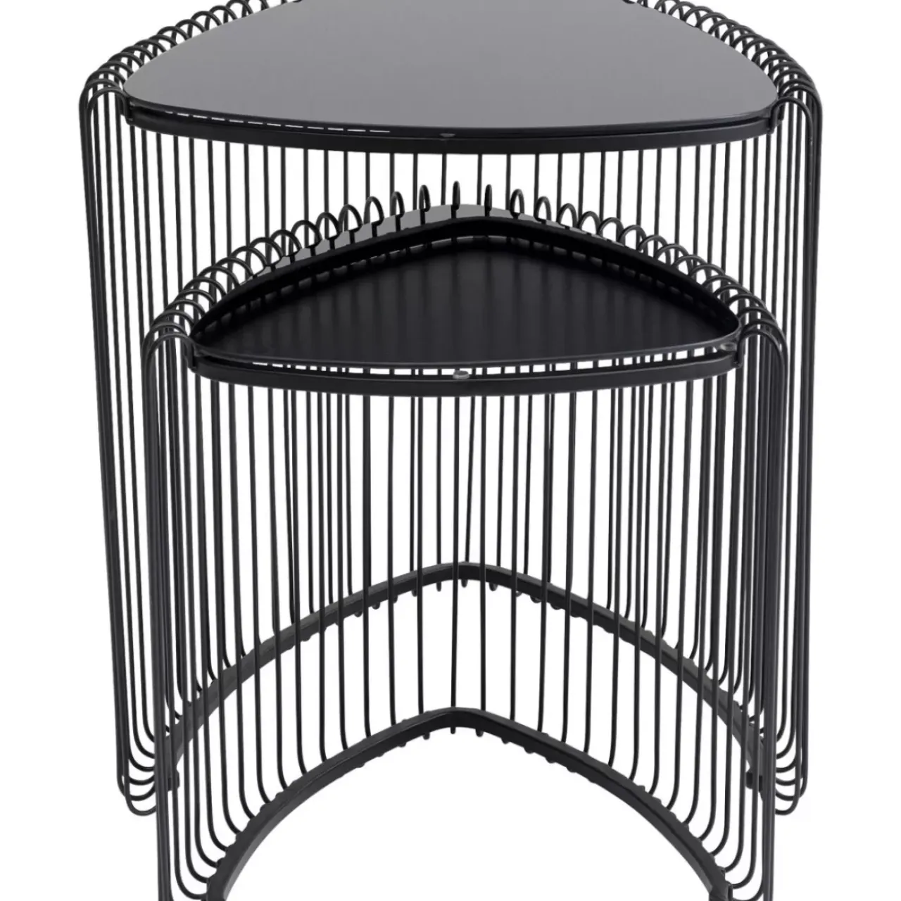 Tische-KARE Design Beistelltisch Wire Triangle Schwarz (2/Set)