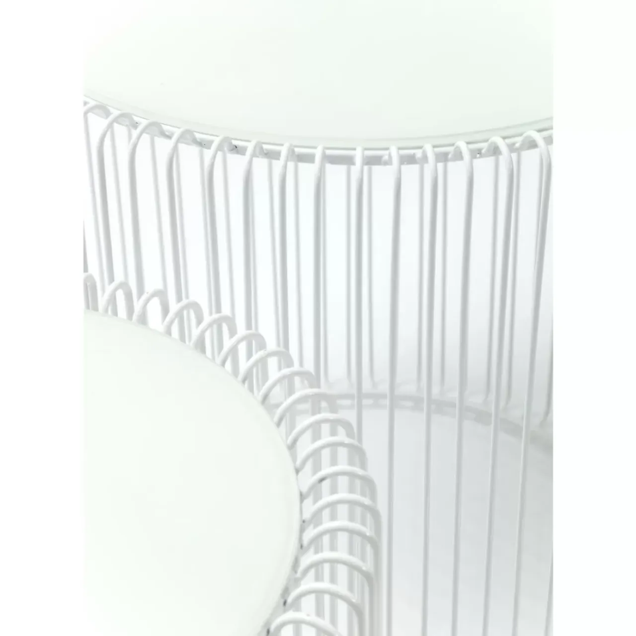 Tische-KARE Design Beistelltisch Wire White (2/Set) O44Cm