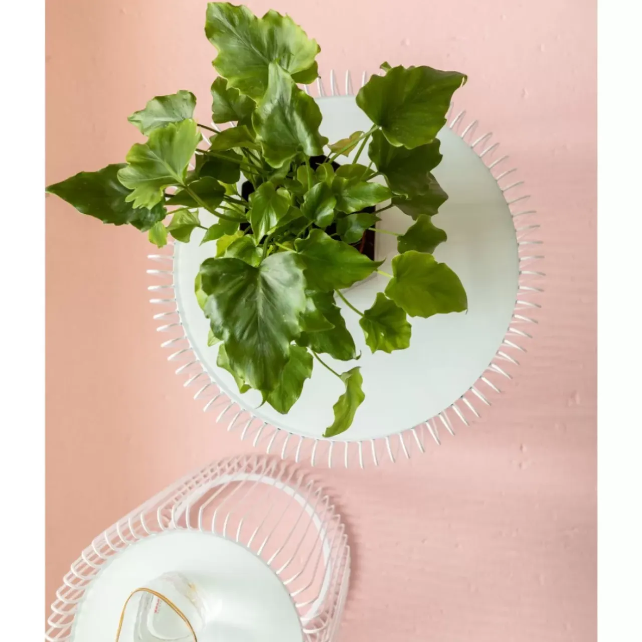 Tische-KARE Design Beistelltisch Wire White (2/Set) O44Cm