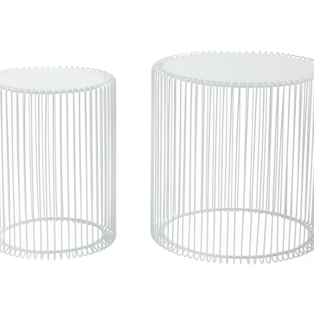 Tische-KARE Design Beistelltisch Wire White (2/Set) O44Cm