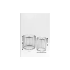 Tische-KARE Design Beistelltisch Wire White (2/Set) O44Cm