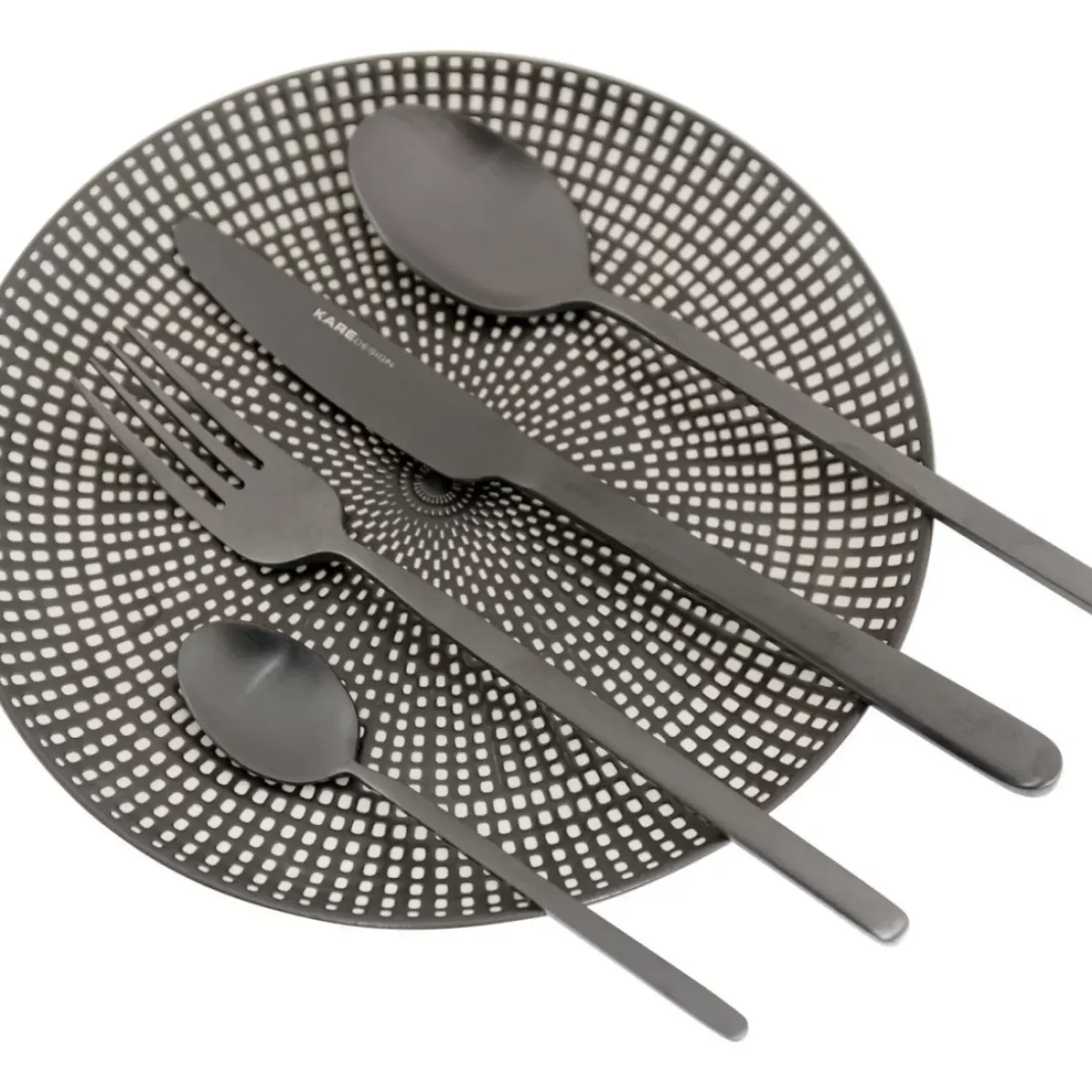 Geschirr & Tischaccessoires-KARE Design Besteck Gloria Matt Schwarz (16-Tlg.)